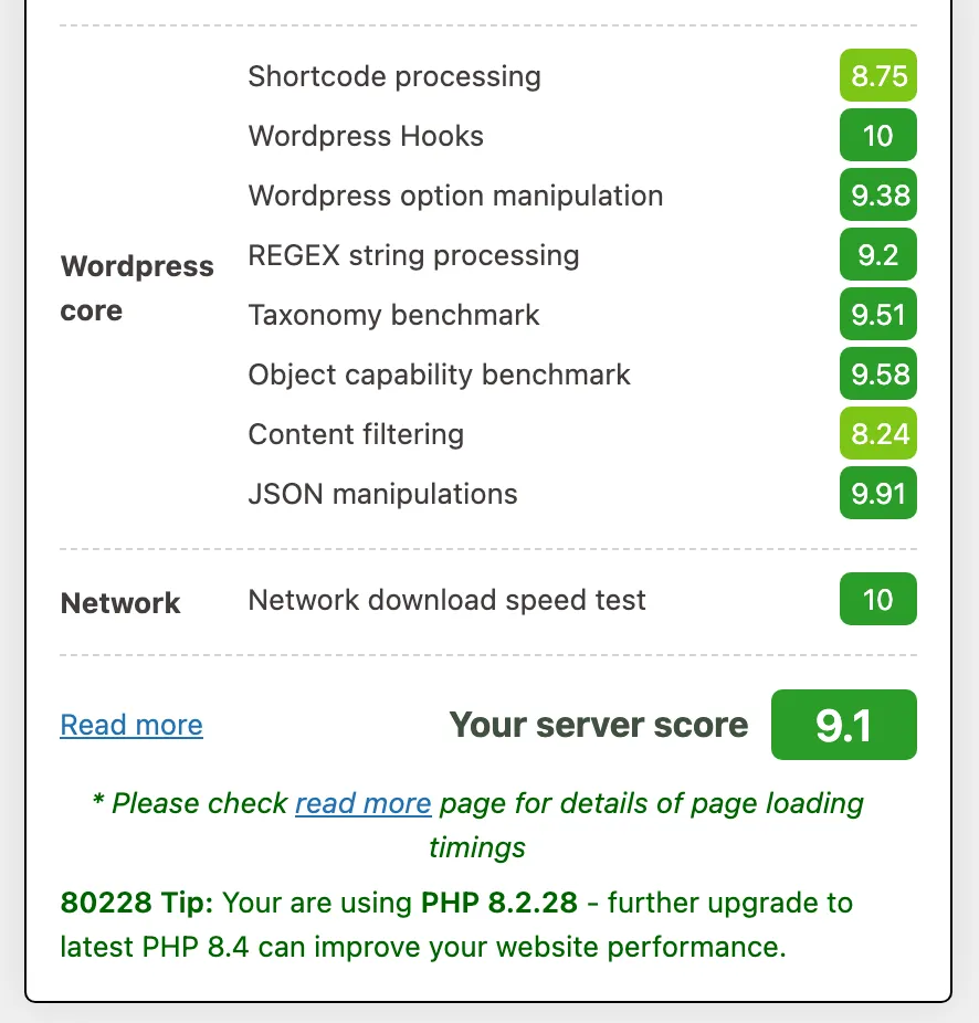 JetNode hosting benchmark score